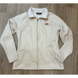 The North Face Women's Ivory Full Zip Jacket Pockets Size L Outdoor Fleece Lined